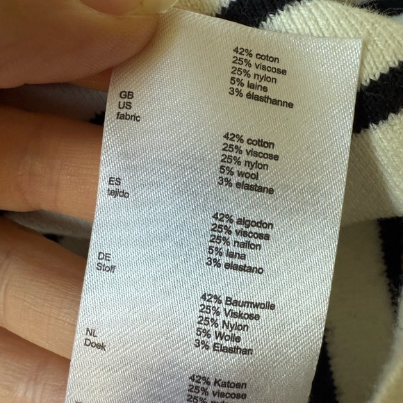 Maje Montreal cropped Lace up Striped Knit sweater Size 2 - Picture 5 of 6